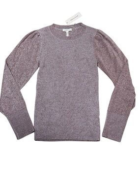 Rebecca Taylor Sz M Sweater Metallic Rose Gold Workwear Business Office Classic